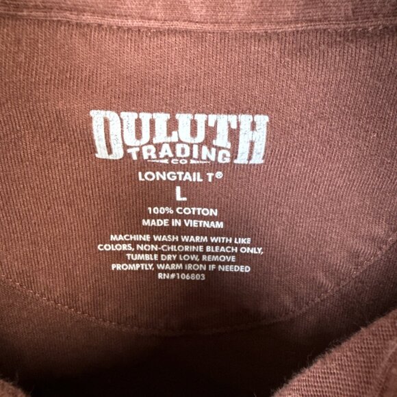 Duluth Trading Polo Shirt Mens L Maroon Longtail T Long Sleeve Outdoors Workwear - Picture 6 of 8